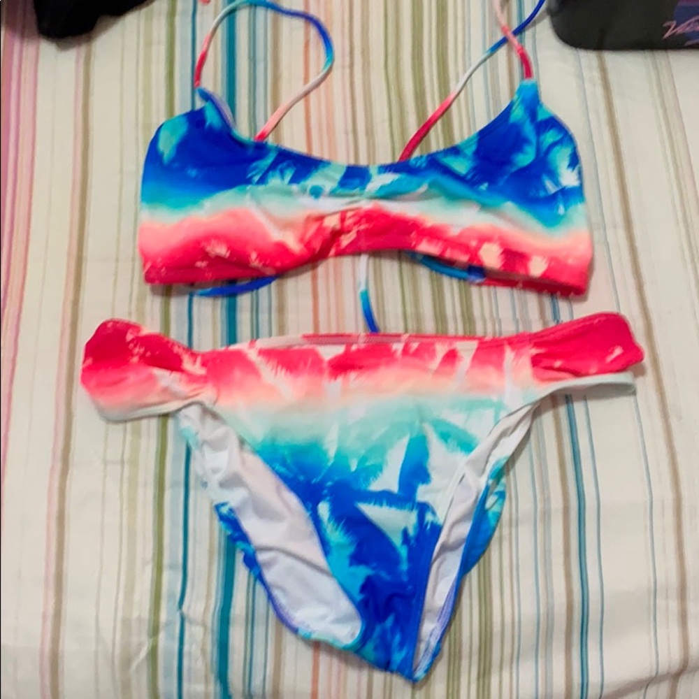 VS Pink palm tree patriotic bikini
